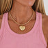 Puff heart necklace with plush gold heart pendant and genuine leather cord by Kerri Rosenthal