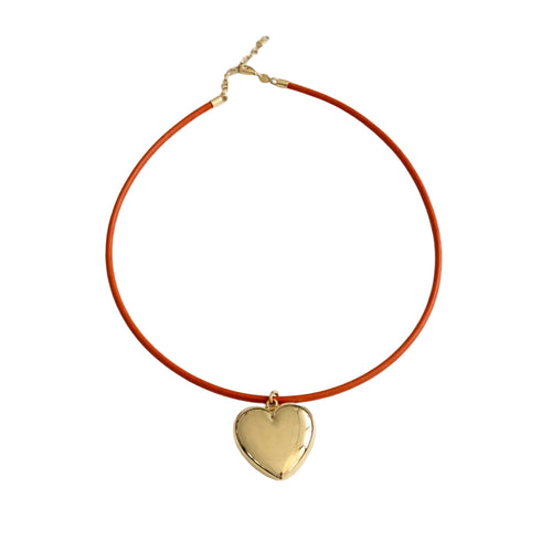Yellow gold accent puff heart necklace - Shop women's necklace by Kerri Rosenthal.
