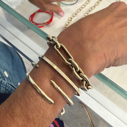 Wrist Stack link bracelet is crafted from 14k gold - Shop bangle bracelet by Kerri Rosenthal.