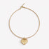 Kerri's puff heart necklace with plush gold heart pendant and genuine leather cord