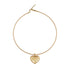 Kerri's puff heart necklace with plush gold heart pendant and genuine leather cord