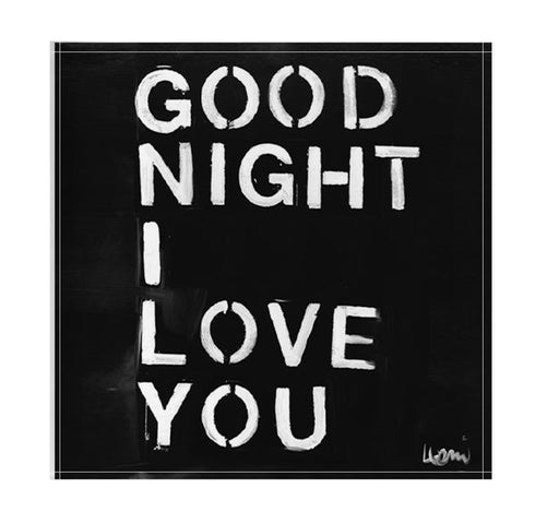The Good Night I Love You Block of Love black acrylic mini art by Kerri Rosenthal' artwork.
