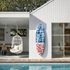 Handmade white and red word art surfboard for home decor - Shop colorful cute surfboards by Kerri Rosenthal