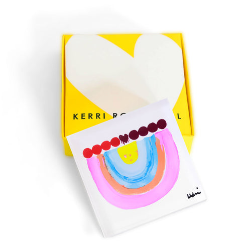 Happy Hanukkah Block of Love by Kerri Rosenthal - a signed, mini edition of her artwork, on acrylic plexiglass. Perfect gift under $100 for holiday decor