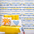Happy Day 3 multicolor wallpaper made on standard clay-coated ground by Kerri Rosenthal in living room decor