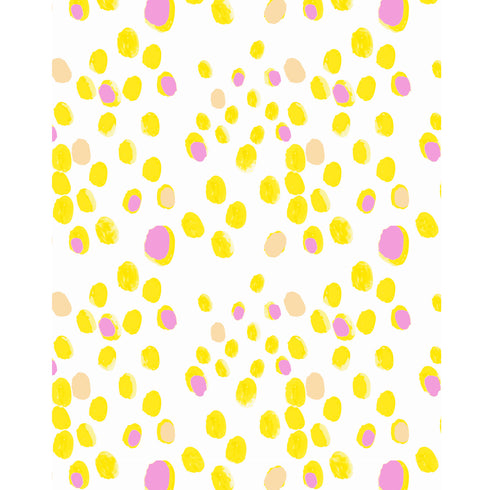 Happy Hour yellow wallpaper made on standard clay-coated ground by Kerri Rosenthal