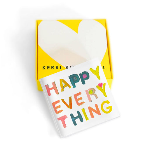 Happy Everything Block of Love by Kerri Rosenthal - Cute unique gift, home decor art for a nightstand, bookshelf or coffee table