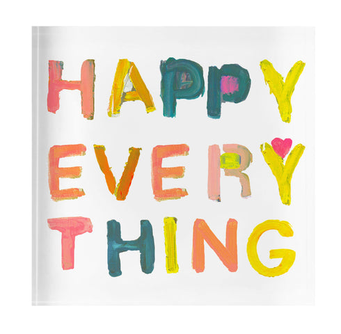Happy Everything Block of Love by Kerri Rosenthal - Cute unique gift, home decor art for a nightstand, bookshelf or coffee table