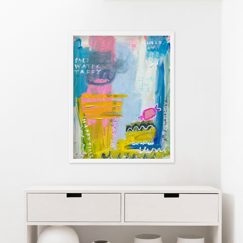 Happy times colorful wall art print - Unique artwork for living room wall decor by Kerri Rosenthal