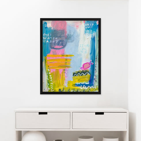 Happy times colorful wall art print - Unique artwork for living room wall decor by Kerri Rosenthal