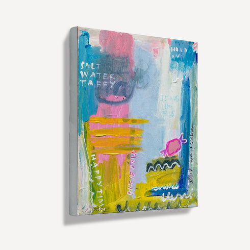 Happy times colorful wall art print - Unique artwork for living room wall decor by Kerri Rosenthal