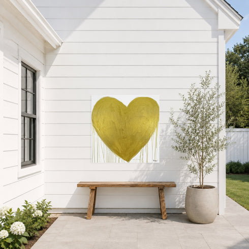 Heart Of Gold Drippy Heart Art Print