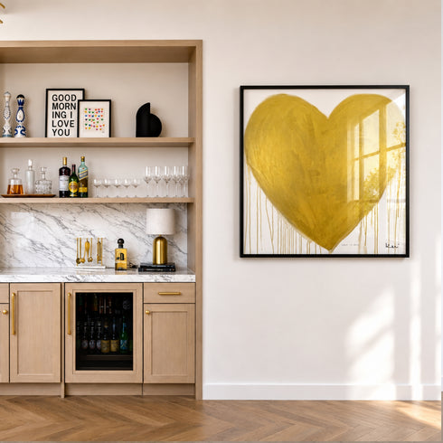 Heart Of Gold Drippy Heart Art Print
