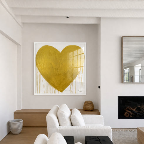 Heart Of Gold Drippy Heart Art Print