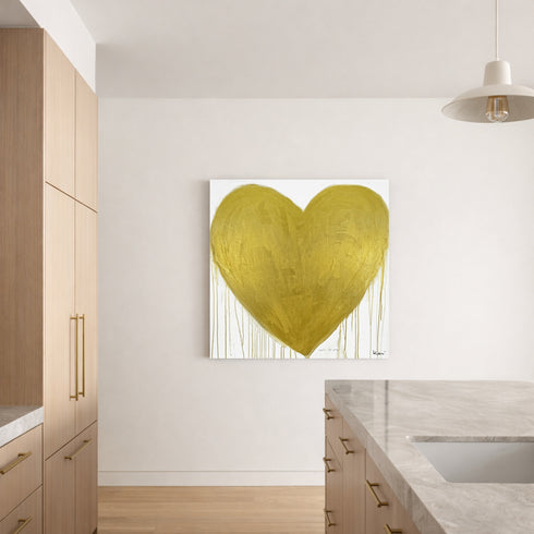 Heart Of Gold Drippy Heart Art Print