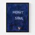 Heart + Soul navy blue word wall art print artwork. Shop word artwork decor for bedroom by Kerri Rosenthal