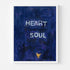 Heart Soul navy blue word wall art print - Shop word artwork decor for the living room by Kerri Rosenthal