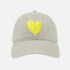 Chenille Heart light grey baseball cap hat in cotton with adjustable strap - Shop cute baseball cap hats by Kerri Rosenthal