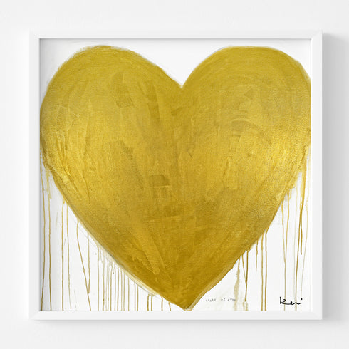 Heart of Gold Drippy Heart wall art print artwork - Shop minimalist artwork decor by Kerri Rosenthal