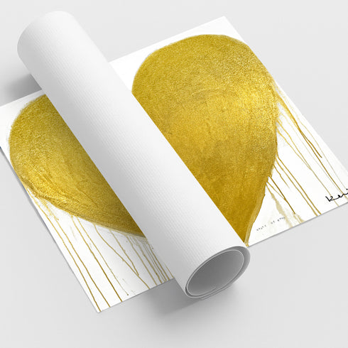 Heart of Gold Drippy Heart wall art print artwork - Shop minimalist artwork decor for any space by Kerri Rosenthal