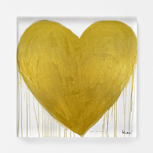 Heart of Gold Drippy Heart wall art print artwork - Shop minimalist artwork decor by Kerri Rosenthal