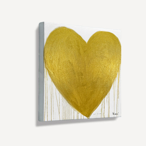 Heart of Gold Drippy Heart wall art print artwork - Shop minimalist artwork decor by Kerri Rosenthal