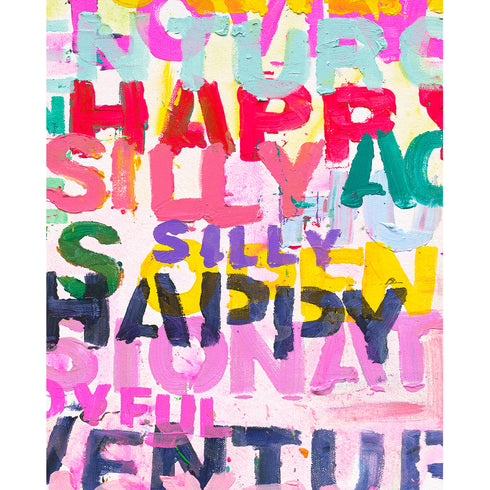Modern High quality colorful multi word art eco friendly wallpaper by Kerri Rosenthal - designer wall paper
