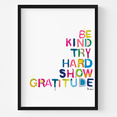 House Rules colorful word art print by Kerri Rosenthal - Unique artwork for living room wall decor