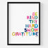 House Rules colorful word art print by Kerri Rosenthal - Unique artwork for living room wall decor