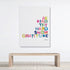 House Rules colorful word art print by Kerri Rosenthal - Unique artwork for living room wall decor