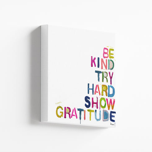 House Rules Mini Colorful Word Art on Stretched Canvas - Modern original wall artwork for living room or any room in your home by Kerri Rosenthal