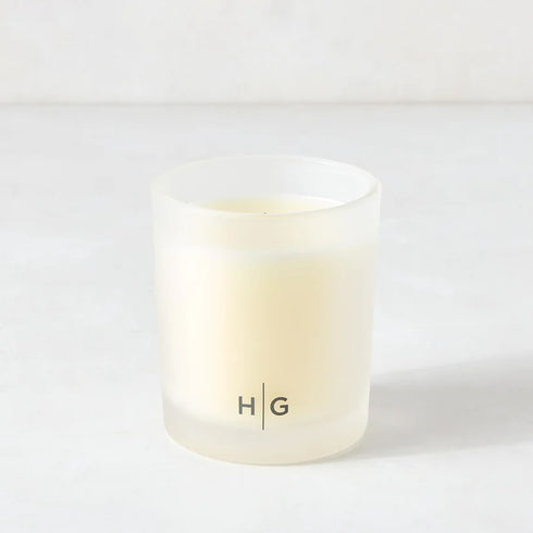 Sold at Kerri Rosenthal, the signature Hudson Grace scent. Hand-poured in the USA with Mexican tuberose, Indian jasmine, and Moroccan orange flower. Pure soy wax, cotton wick, 60-hour burn time. The perfect luxury candle gif