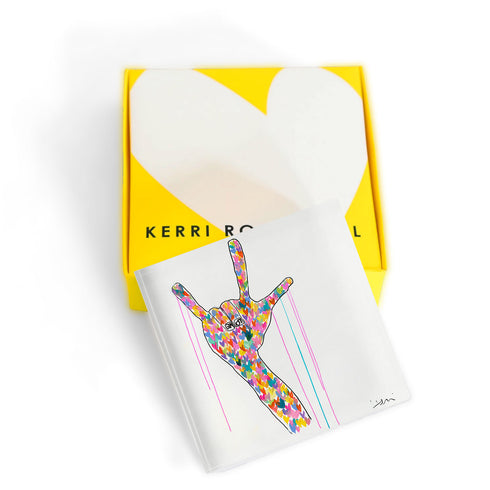 I Love You Block of Love by Kerri Rosenthal. Blocks of Love are signed, mini editions of Kerri Rosenthal's artwork mounted on 3/4" plexiglass acrylic block