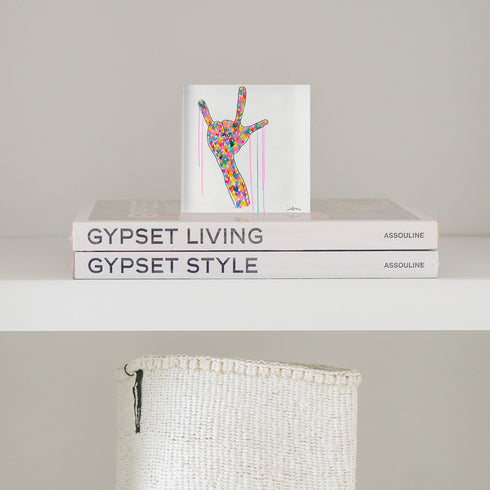 I Love You Block of Love by Kerri Rosenthal. Blocks of Love are signed, mini editions of Kerri Rosenthal's artwork mounted on 3/4" plexiglass acrylic block