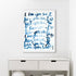 I Love You So indigo blue word art print by Kerri Rosenthal - Unique artwork for living room wall decor
