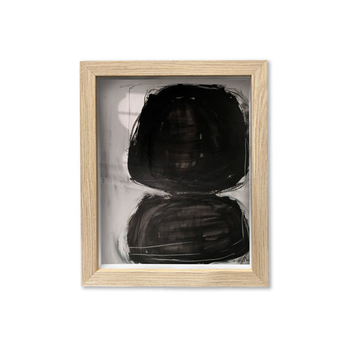 I Love You A Latte Oak Shadow Box black art by Kerri Rosenthal - Unique artwork for living room wall decor