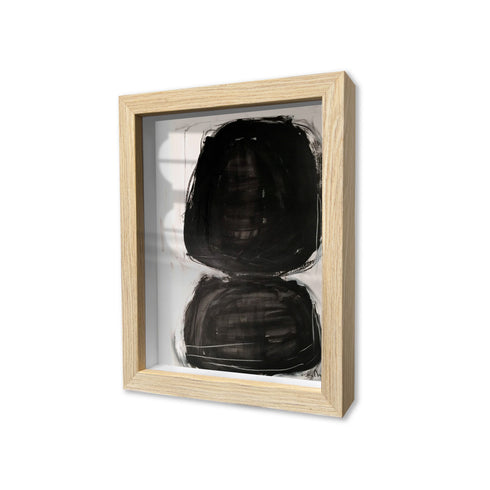 I Love You A Latte Oak Shadow Box black art by Kerri Rosenthal - Unique artwork for living room wall decor