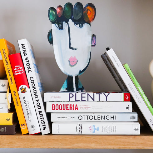 Modern art sculpture bright cute designer home decor - Tiki Tina Rock of Love by Kerri Rosenthal