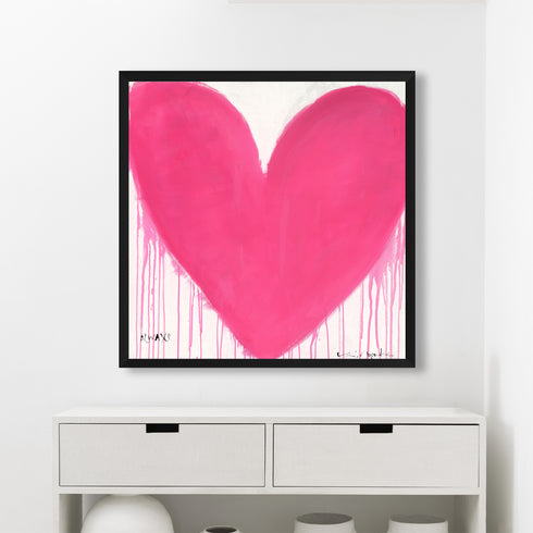 In My Heart Pink Art Print Artwork by Kerri Rosenthal for living room wall decor