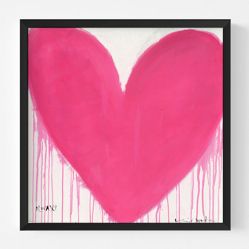 In My Heart Pink Art Print Artwork by Kerri Rosenthal for living room wall decor