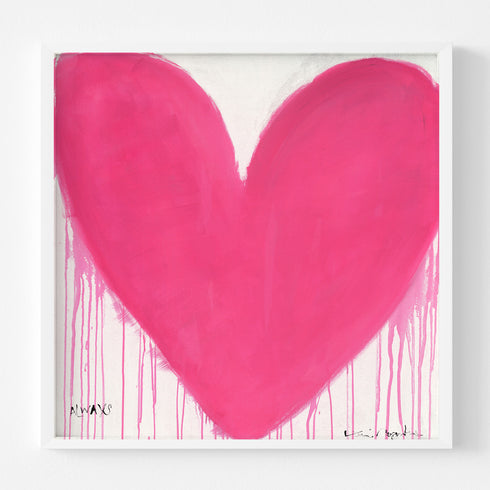 In My Heart Pink Art Print Artwork by Kerri Rosenthal for living room wall decor