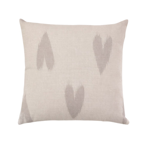 Ikat Heart natural square throw pillows for living room decor - Shop cute decorative throw pillows by Kerri Rosenthal