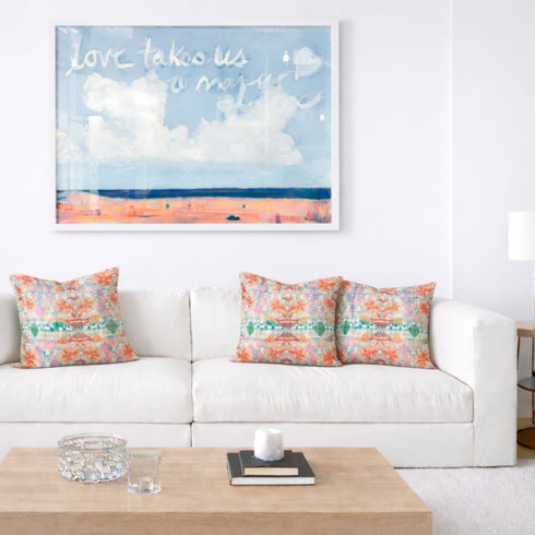 Love Takes Us To Faraway Places Mixed Media Art Print