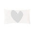 Imperfect Heart Throw Pillow - White with grey heart design decorative pillow. Lumbar shape. made in USA by Kerri Rosenthal