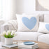 Imperfect Heart Throw Pillow - White with blue heart design decorative pillows. Available in square and rectangular lumbar. made in USA by Kerri Rosenthal