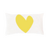 Imperfect Heart Throw Pillow - White linen with yellow heart design decorative pillow. Cute throw pillows for home decor. Lumbar shape. Made in USA by Kerri Rosenthal