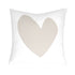 Imperfect Heart Throw Pillow - White Linen with beige heart design. Decorative pillows for home decor. Available in square shape. Made in USA by Kerri Rosenthal