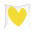 Imperfect Heart Throw Pillow - white linen with yellow hearts design. Cute decorative pillow for home decor. Square shape. Made in USA by Kerri Rosenthal