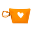 Imperfect Heart orange wristlet purse in 100% cotton canvas - Shop women’s cute orange clutch bag by Kerri Rosenthal.