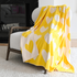 Bright Yellow and White Imperfect Heart soft cotton cashmere blend throw blanket - blankets by Kerri Rosenthal